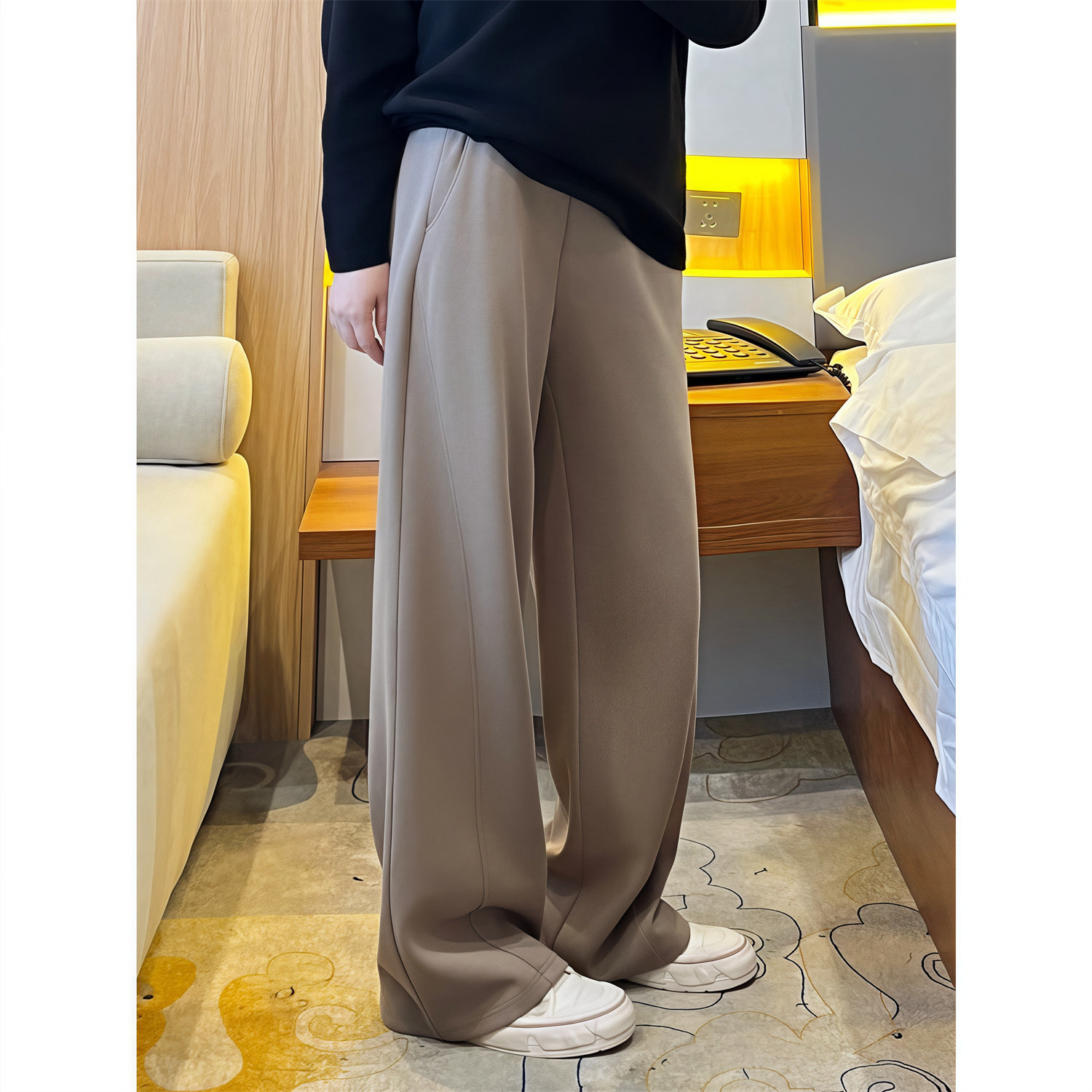 【花契】大码女装12260直筒运动裤春季新款2025女裤窄版阔腿裤子,女装/女士精品,大码裤装,淘宝优惠券,粉丝福利购,淘宝优惠卷