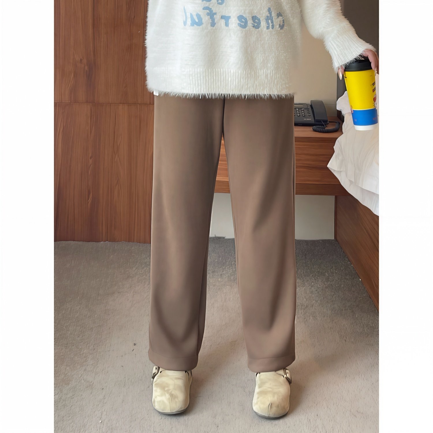 梵朵大码女装7318冬季松紧设计高腰抽绳加绒卫裤通勤百搭哈伦裤潮,女装/女士精品,大码裤装,淘宝优惠券,粉丝福利购,淘宝优惠卷