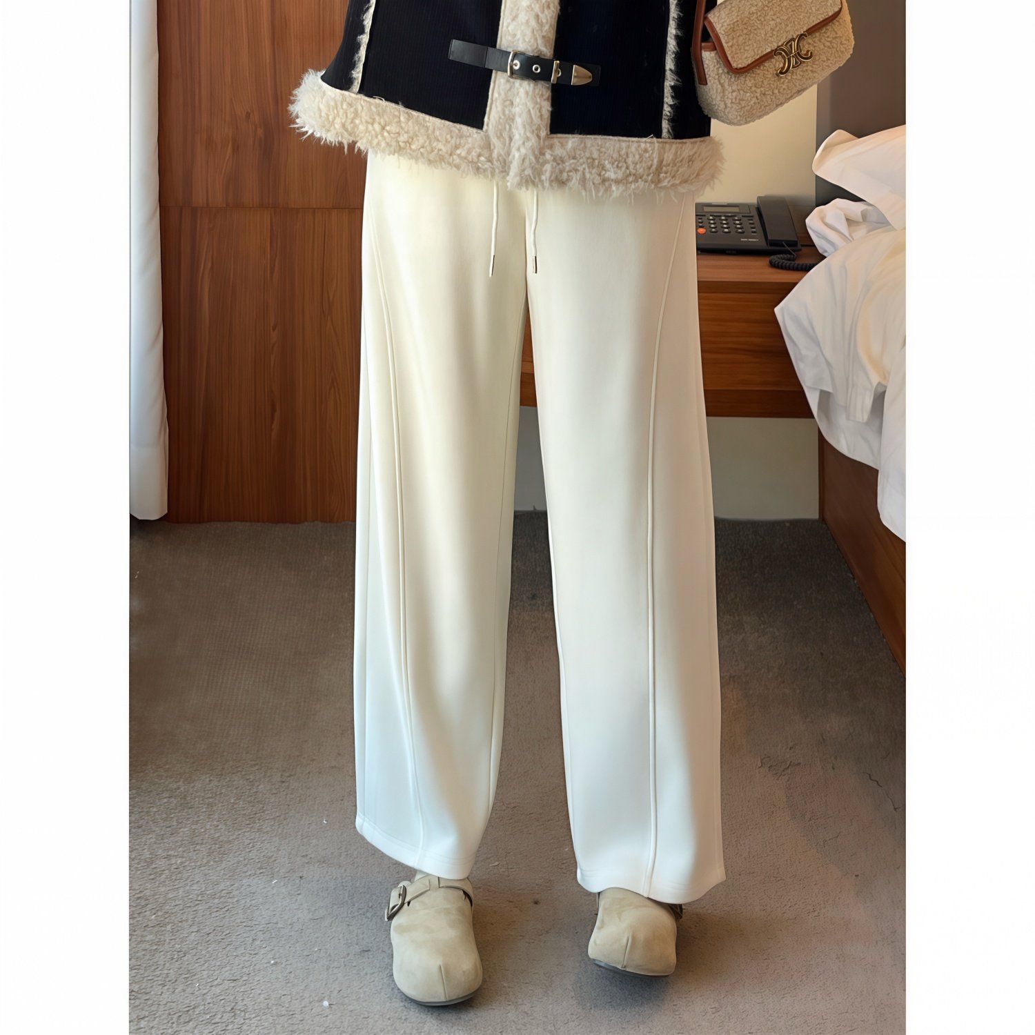 梵朵大码女装16095秋冬复古慵懒风宽松显瘦休闲裤高腰抽绳阔腿裤,女装/女士精品,大码裤装,淘宝优惠券,粉丝福利购,淘宝优惠卷