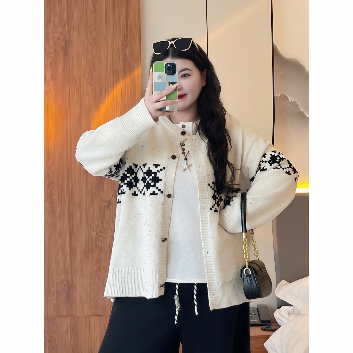 梵朵大码女装15393秋冬新款时尚韩版慵懒风针织开衫通勤外穿毛衣,女装/女士精品,大码内搭,淘宝优惠券,粉丝福利购,淘宝优惠卷