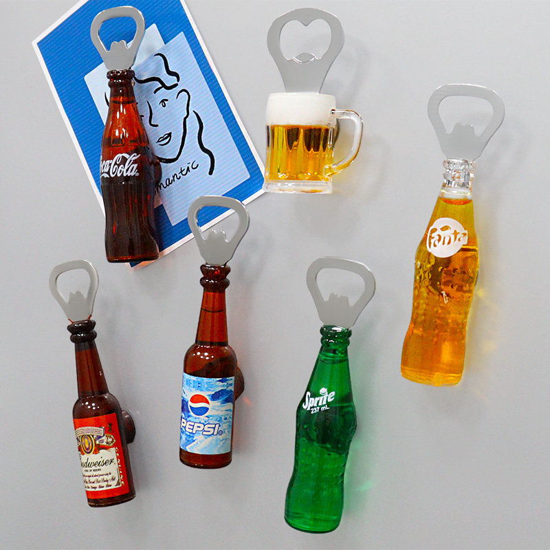 仿真啤酒创意酒瓶造型启瓶器酒吧餐厅酒瓶起子3d立体冰箱贴开瓶器
