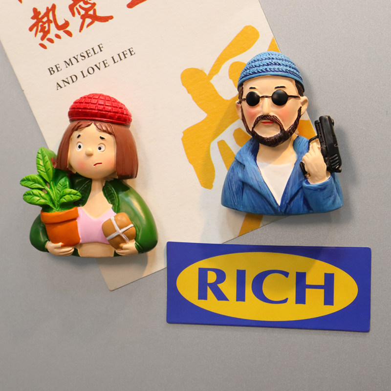 这个杀手不太冷冰箱贴卡通创意磁力贴树脂磁贴吸铁石3d立体磁性贴