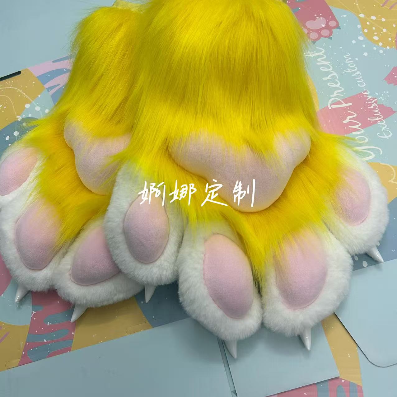 fursuit彩色兽装爪子手套猫娘手套猫爪可爱毛绒现货furry兽装全套图片