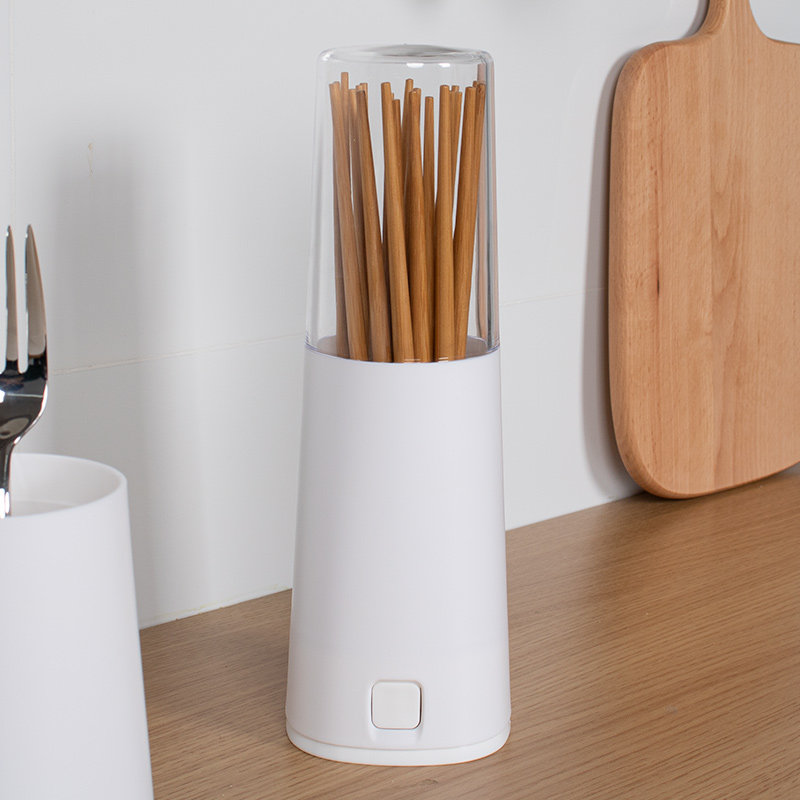 日式沥水筷子筒筷子盒家用简约筷笼有盖防尘餐具勺子收纳盒筷子笼