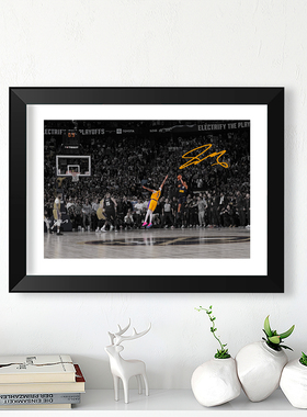 掘金穆雷绝杀湖人签名照片装饰画框木相框约基奇海报桌摆挂件礼物