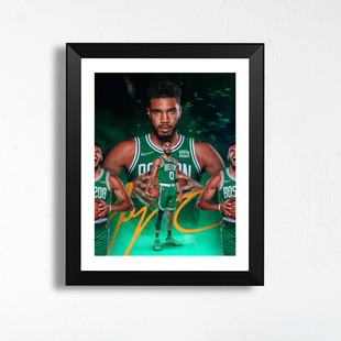 塔图姆签名艺术画实木相框凯尔特人周边海报照片墙桌摆件手办礼物