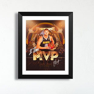 掘金约基奇MVP实木相框约老师周边海报照片墙装饰艺术画桌摆礼物
