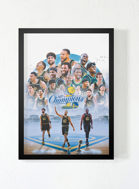 2022勇士总冠军全家福纪念相框库里照片墙海报挂墙壁画周边桌摆件