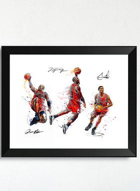 皮蓬罗德曼签名艺术插画框实木装饰相框球迷周边海报照片墙桌摆件