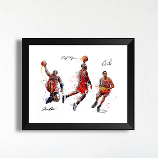 皮蓬罗德曼签名艺术插画框实木装饰相框球迷周边海报照片墙桌摆件