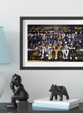 2022勇士总冠军合影纪念实木装饰相框照片墙桌摆挂框酒吧摆件库里