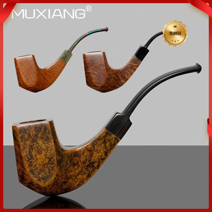 木香大师级手工实木烟斗硫化橡胶烟嘴自由式手工石楠木烟斗厂家