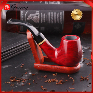 烟具厂家现货批发红木多款式带圈烟枪烟斗热销9mm烟道过滤红檀
