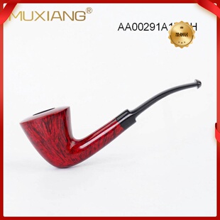 木香黄金对比色光面款石楠木烟斗厂家批发硫化橡胶烟嘴实木烟斗