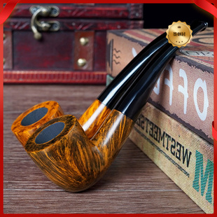 木香手工石楠木根瘤烟斗硫化橡胶烟嘴3mm滤芯源头厂家现货