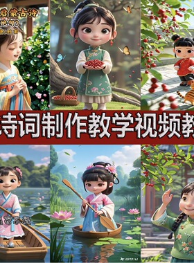 AI古诗视频儿童动画制作教程提示词工具可用无需灵感值ai会员方法
