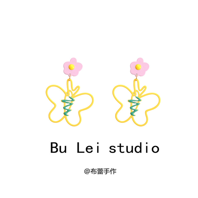 春夏撞色小众韩版蝴蝶温柔花朵甜美耳饰耳饰耳夹耳环花瓣耳钉,饰品/流行首饰/时尚饰品新,耳环,淘宝优惠券,粉丝福利购,淘宝优惠卷
