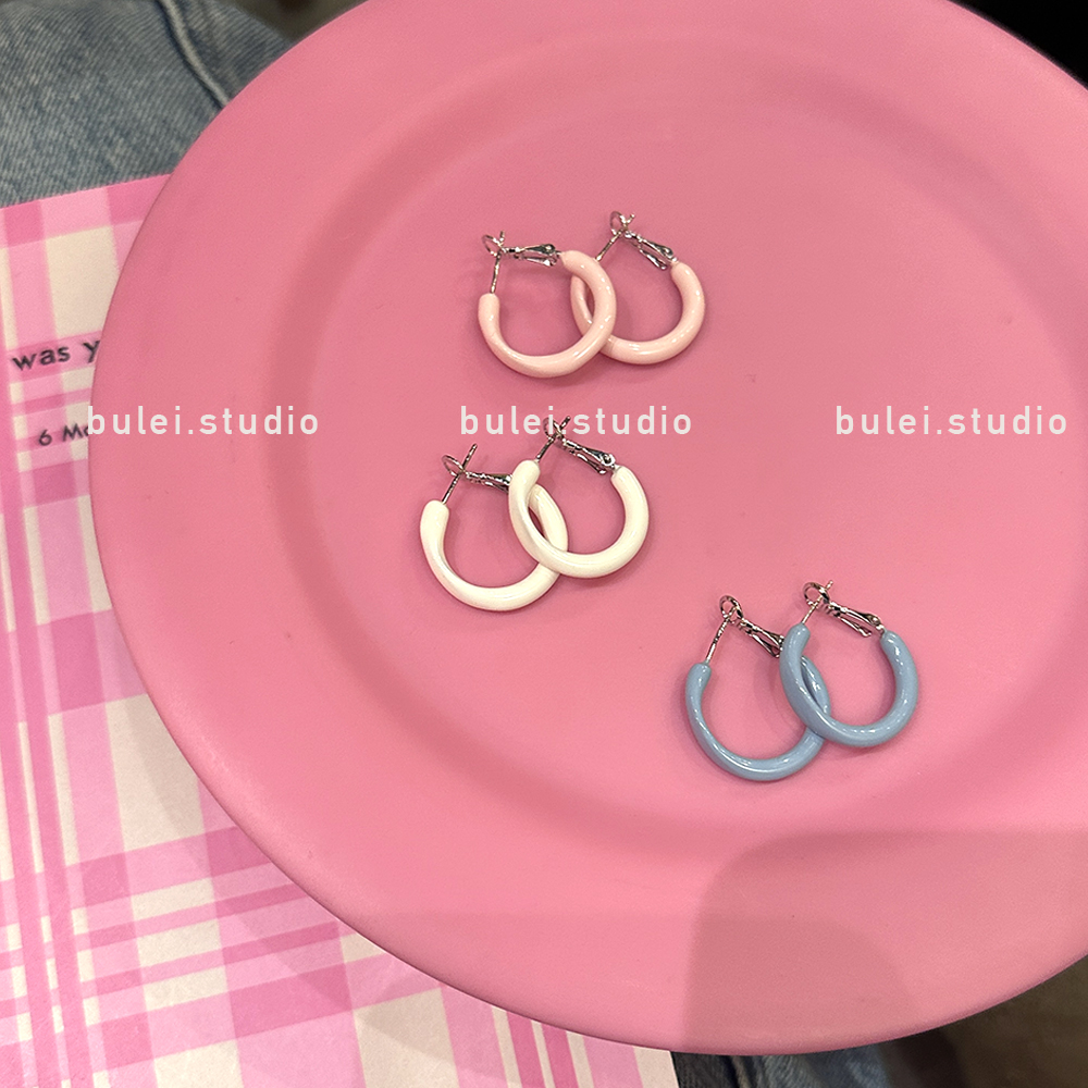 韩系奶油耳圈莫兰迪配色