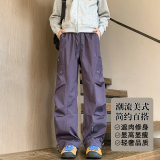 抖音/港风男女同款冲锋裤直筒显瘦大码休闲裤子HK9661-P35，男装休闲裤，电商A232