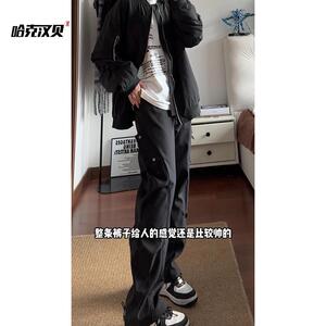 D-A232-HK9559-P40加绒48美式工装裤男款秋冬季冲锋裤休闲直筒裤图片