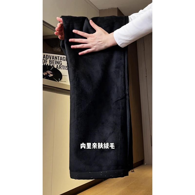 D-A232-HK9550-P35加绒45设计感褶皱裤子男秋季宽松直筒阔腿裤,男装休闲裤,电商A232