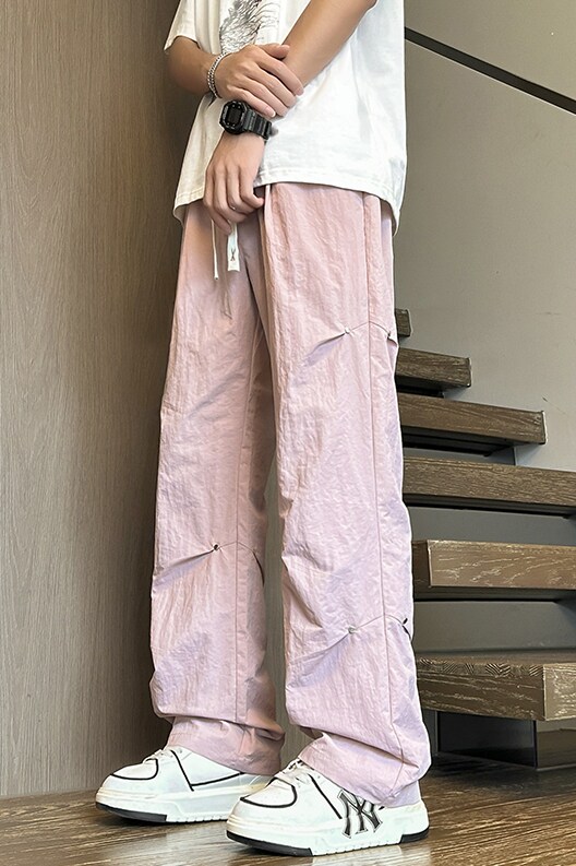 抖音锦纶面料/伞兵裤工装裤男女同款直筒裤HK9627-P35-控59,男装工装外套,电商A232