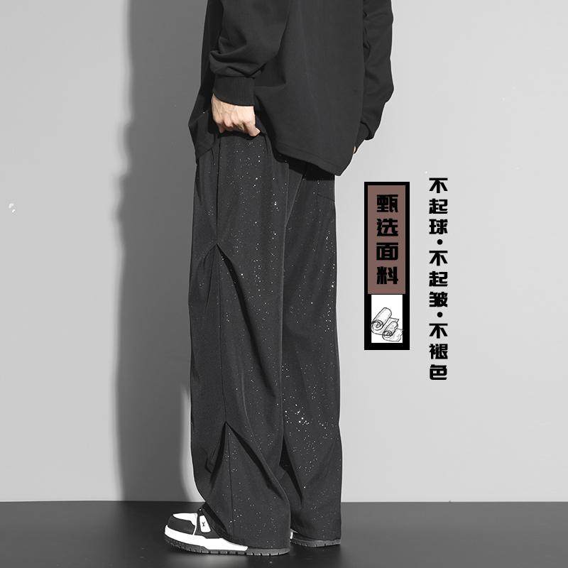 D-A232-HK9551-P35满天星亮片西裤垂坠感裤子美式复古伞兵工装裤图片