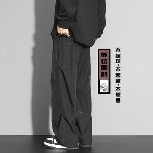 D-A232-HK9551-P35满天星亮片西裤垂坠感裤子美式复古伞兵工装裤图片