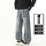 D-A232-HK9567-P42美式复古褶皱拼接工装牛仔裤潮牌痞帅裤子男，男装牛仔裤，电商A232