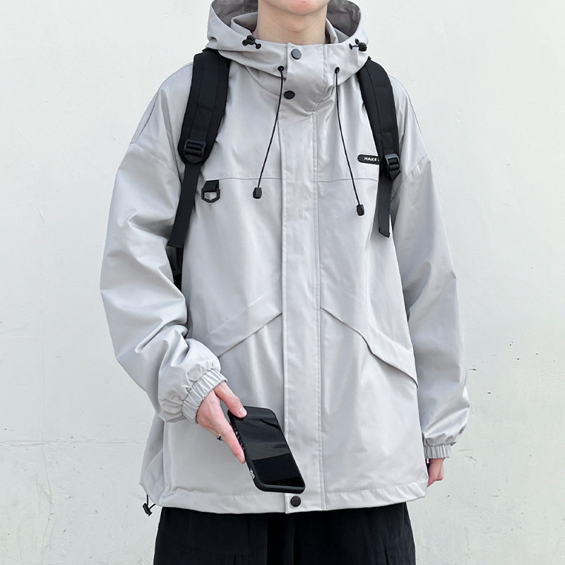 D-A232-JK021-P75工装冲锋外套男春秋冬季棉服宽松大码潮牌夹克,男装夹克,电商A232