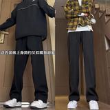 D-A232-HK9366加绒-P37秋季新款美式直筒裤男宽松休闲裤，男装休闲裤，电商A232