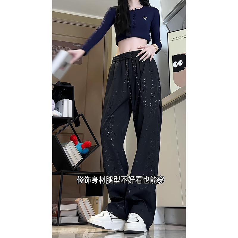 D-A232-HK9550-P35加绒45直筒西装裤女生秋季宽松休闲裤拽姐裤子,女装休闲裤,电商A232
