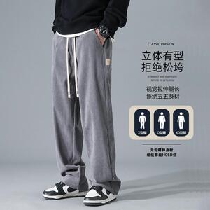D-A232-HK9201-P50复古灯芯绒休闲裤男款美式潮牌宽松阔腿裤男士图片