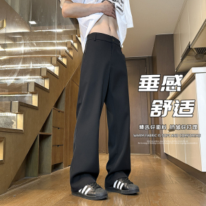 D-A232-HK9578-P33冰丝裤子男夏季薄款黑色休闲西裤男潮牌青少年图片