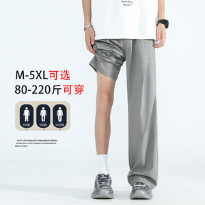 D-A232-HK9506-P35-美式休闲直筒冰丝裤男士阔腿裤宽松工装长裤图片