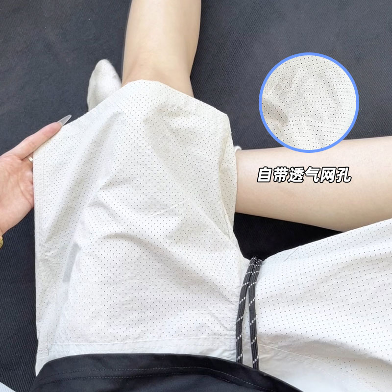 抖音/100%锦纶/打孔透气宽松夏季速干短裤五分裤HK9635-P28，男装休闲裤，电商A232