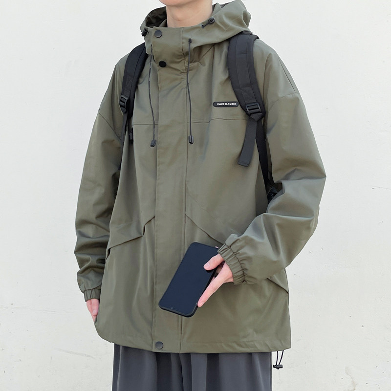 D-A232-JK021-P75工装冲锋外套男春秋冬季棉服宽松大码潮牌夹克,男装夹克,电商A232