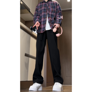 D-A232-HK9363-特P29春夏季新款宽松垂感西裤休闲裤男纯色图片