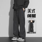 D-A232-HK9551-P35满天星亮片西裤垂坠感裤子美式复古伞兵工装裤，男装休闲裤，电商A232
