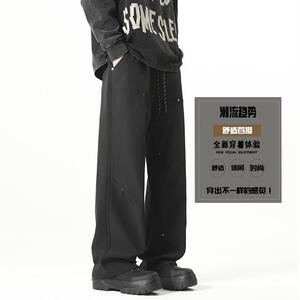 D-A232-HK9571-P35复古纯色伐木裤男士春季潮牌宽松直筒休闲裤图片