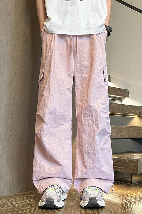 抖音美式褶皱伞兵裤工装裤运动裤男女同款中性风HK9629-P38,男装工装外套,电商A232