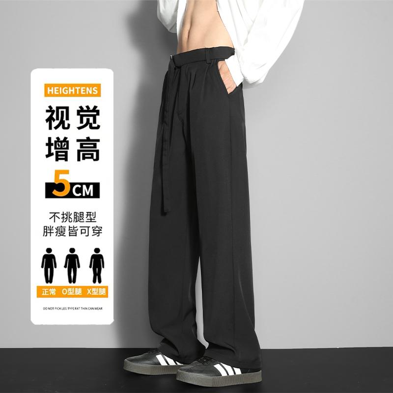 D-A232-HK9363-特P29黑色西装长裤宽松直筒西裤春夏垂感微喇裤，男装休闲裤，电商A232
