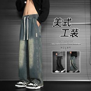 D-A232-YHK9527-P45-松紧腰牛仔2025秋冬新款男直筒裤子图片