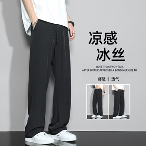 D-A232-HK9379-P25黑色凉感冰丝裤子男夏季薄款2025新款速干图片