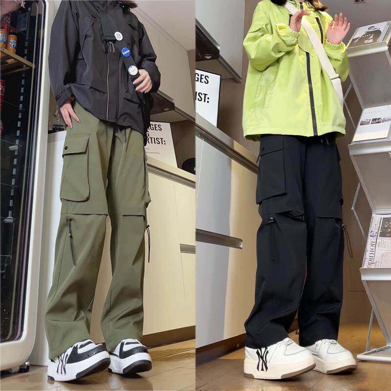 D-A232-HK9335-P40黑色工装裤女2025秋冬宽松休闲裤军绿色登山裤，男装休闲裤，电商A232