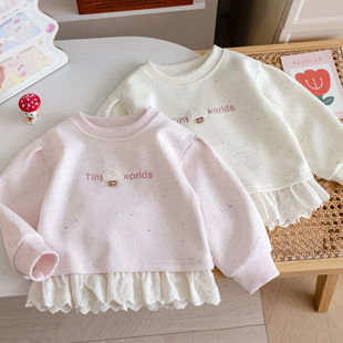 女童韩版卫衣2026春季新款小宝宝时尚百搭打底衫儿童公主裙摆外套