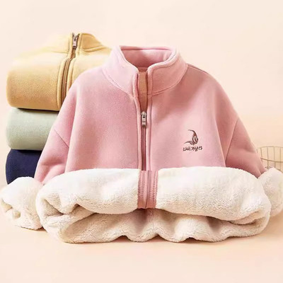 秋冬加厚摇粒绒外套双面羊羔绒