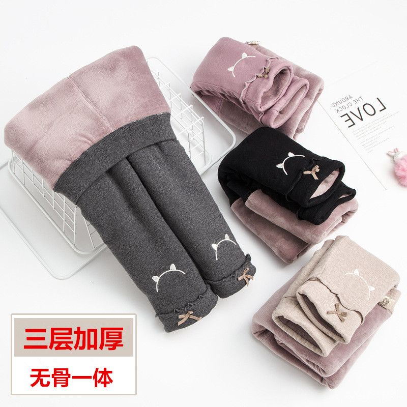 加绒外穿小童过冬夹棉厚打底裤