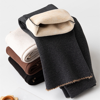 加绒洋气微喇打底裤韩系甜美纯棉