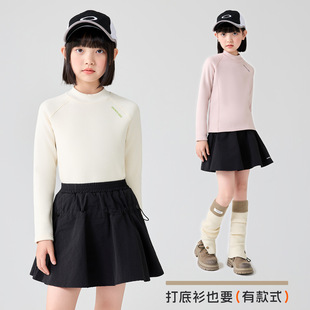 a类女童加绒半高领打底衫秋冬内搭儿童一体绒加厚上衣宝宝保暖T恤